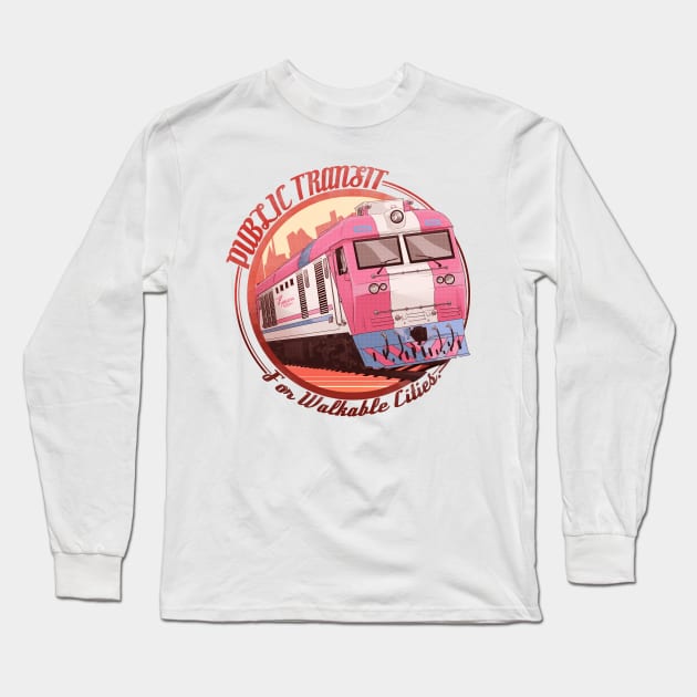 Public Transit For Walkable Cities V2 Long Sleeve T-Shirt by Oh My Martyn